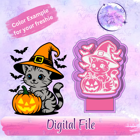 Halloween Witch Cat Freshie Mold Housing STL Digital File