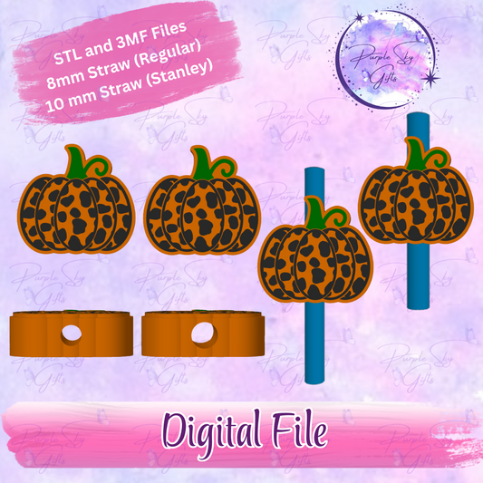 Cow Print Pumpkin 8mm and 10mm STL and 3MF DIGITAL FILES For Straw Topper