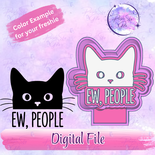 Ew, People Black Cat Freshie Mold Housing STL Digital File