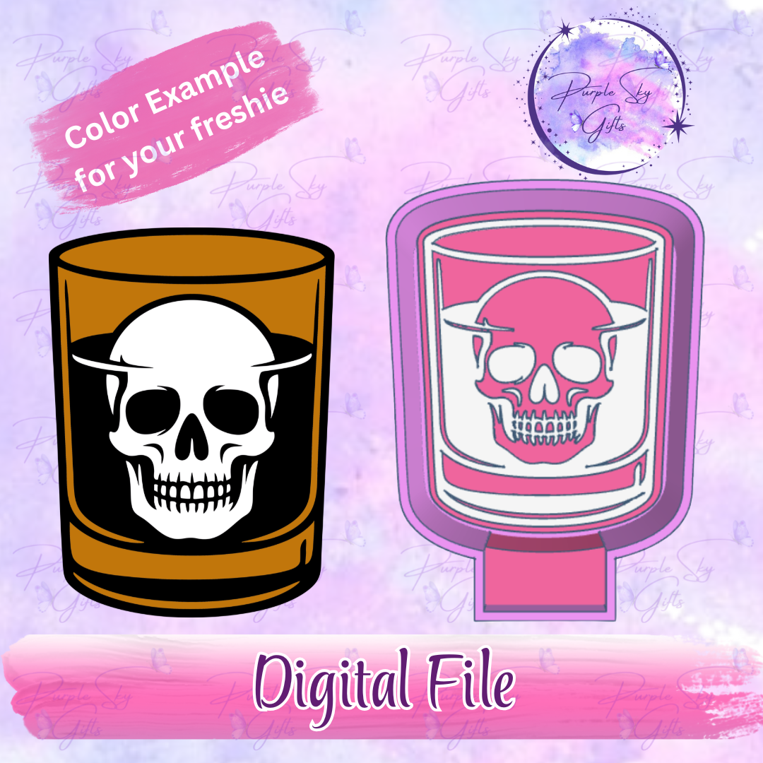 Skull Ice Whiskey Glass Freshie Mold Housing STL Digital File