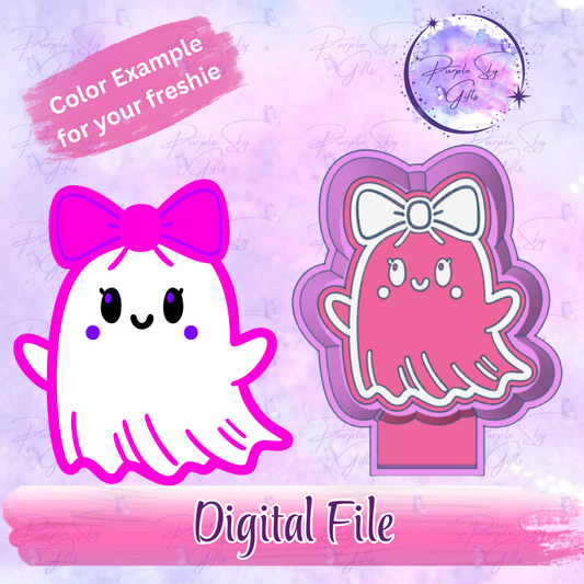 Ghosty with Bow Freshie Mold Housing STL Digital File