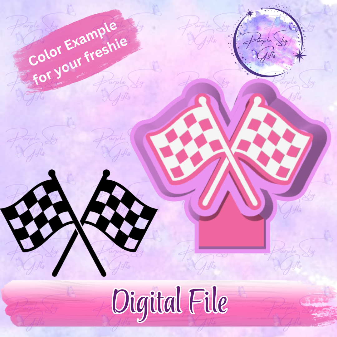 Checkered Flag Racing Freshie Mold Housing STL Digital File