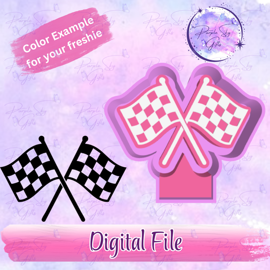 Checkered Flag Racing Freshie Mold Housing STL Digital File