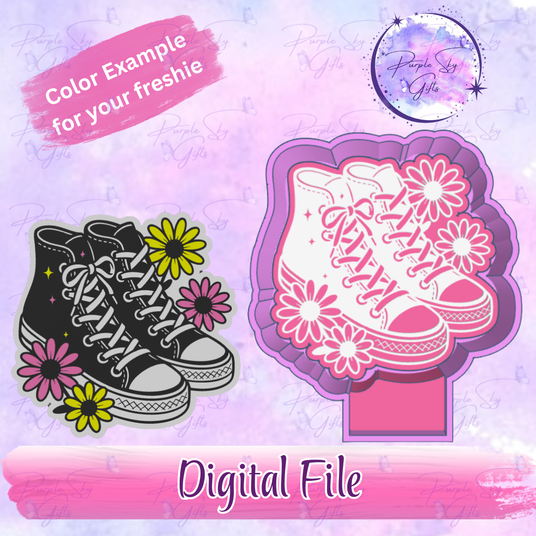 Sneakers and Flowers Freshie Mold Housing STL Digital File