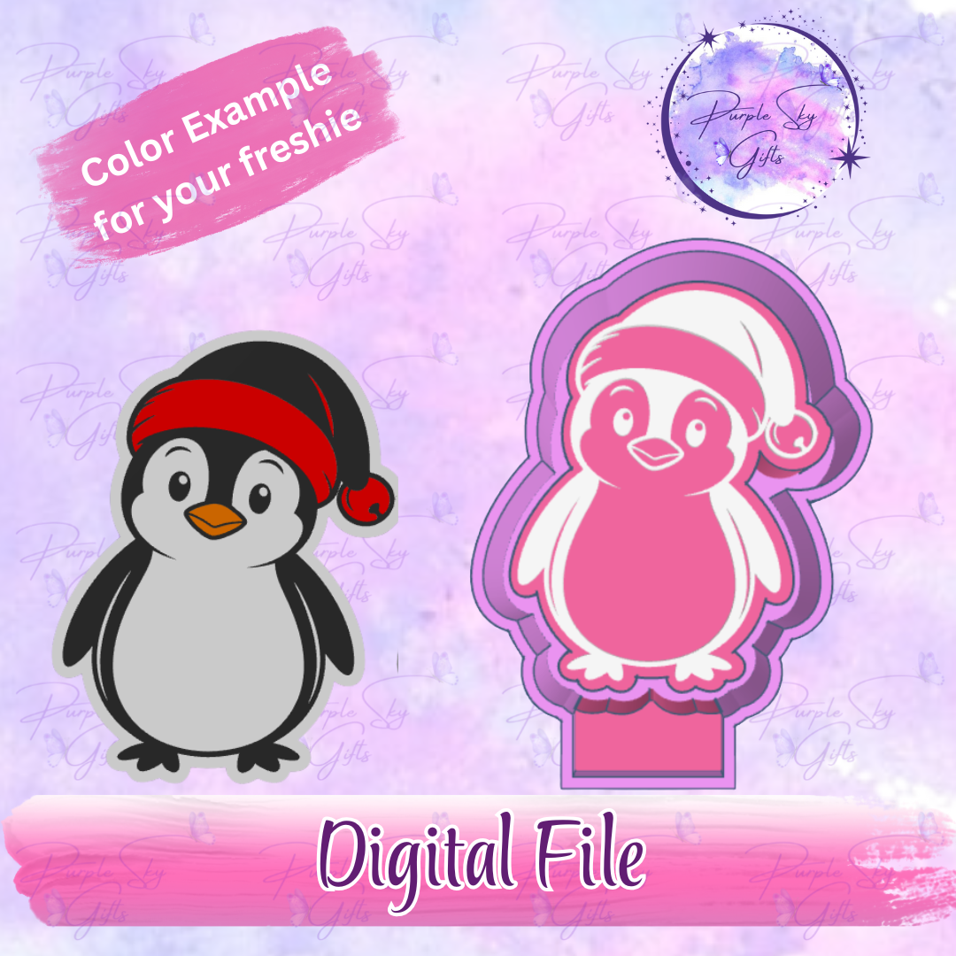 Santa Hat Penguin Freshie Mold Housing STL Digital File