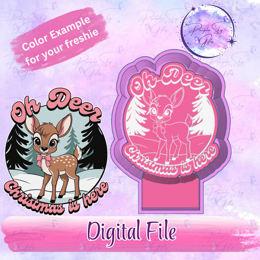 Oh Deer Christmas Is Here Freshie Mold Housing STL Digital File