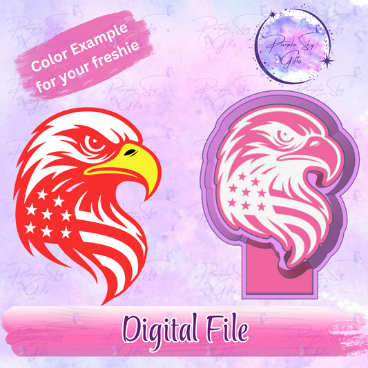American Eagle Head with Flag Freshie Mold Housing STL Digital File