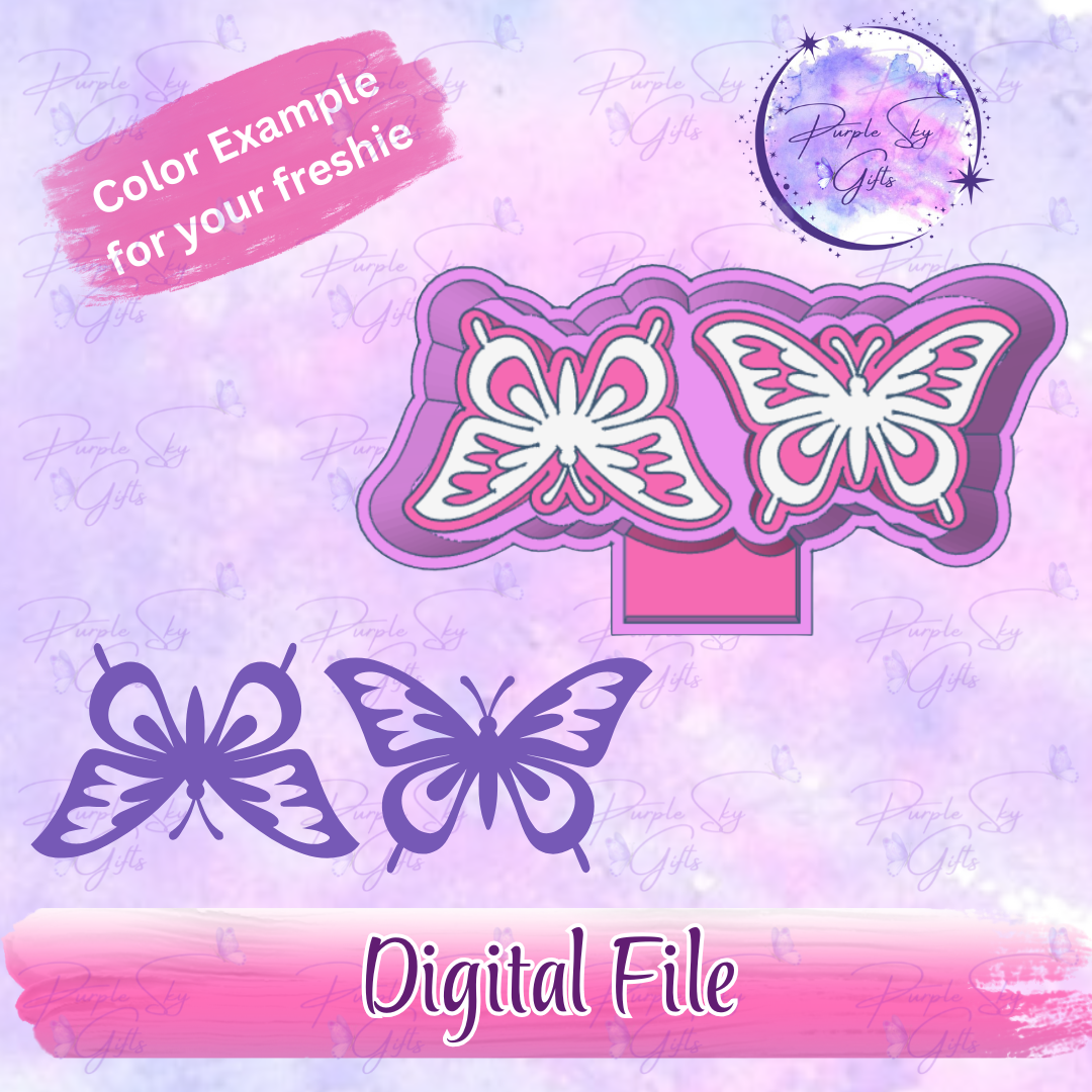 Simple Butterfly Vent Clip Sized Freshie Mold Housing STL Digital File