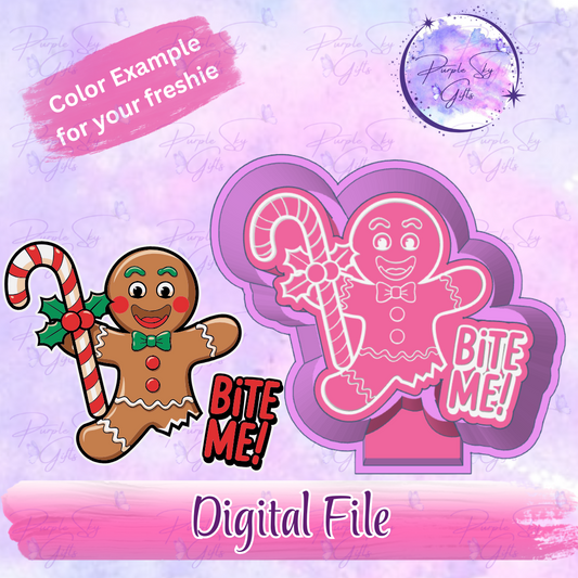Bite Me Gingerbread Man Freshie Mold Housing STL Digital File