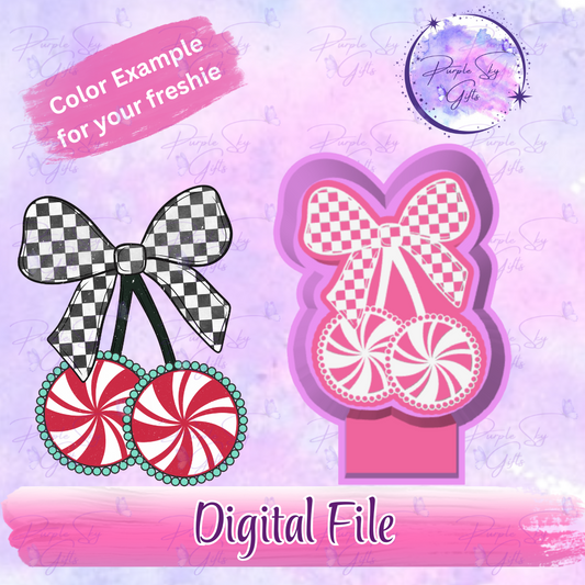 Peppermint Candy Cane Cherries Freshie Mold Housing STL Digital File