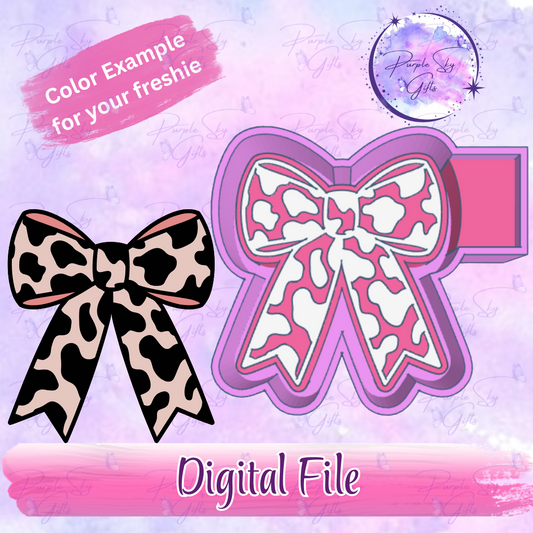 Cow Print Bow Mold Housing STL Digital File