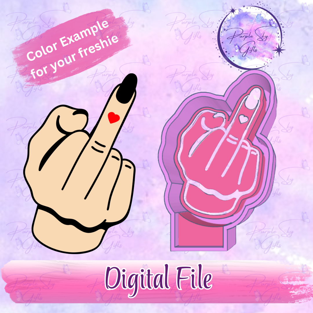 Middle Finger Heart Tattoo Freshie Mold Housing STL Digital File