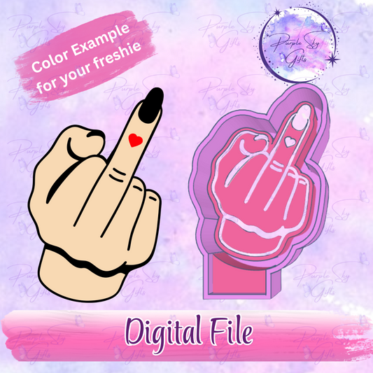 Middle Finger Heart Tattoo Freshie Mold Housing STL Digital File