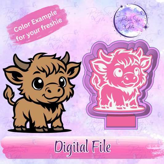 Baby Highland Cow Freshie Mold Housing STL Digital File