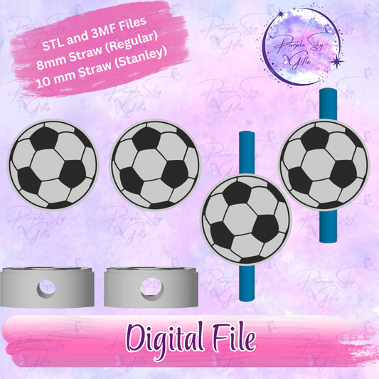 Soccer Ball 8mm and 10mm STL and 3MF DIGITAL FILES For Straw Topper