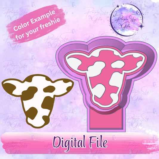 Cow Print Cow Head Freshie Mold Housing STL Digital File