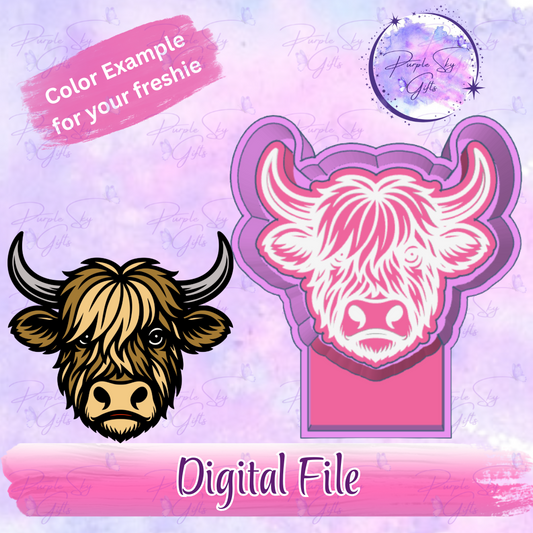 Highland Cow Head Freshie Mold Housing STL Digital File