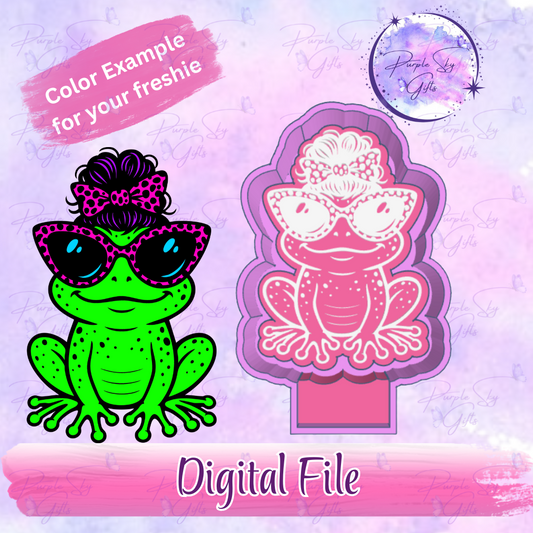 Frog With Sunglasses Freshie Mold Housing STL Digital File