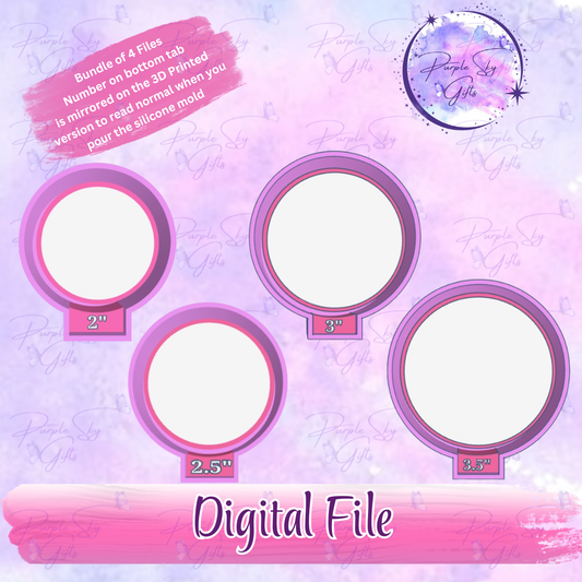 2", 2.5", 3", 3.5" Round BUNDLE for Cardstock Inserts Freshie Mold Housing STL Digital File