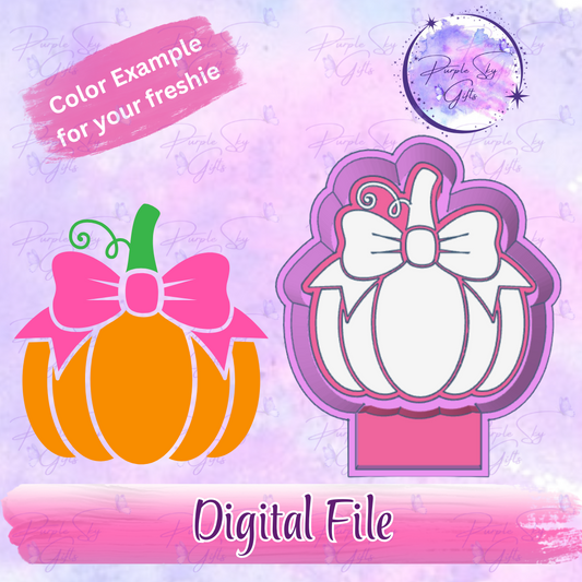 Cute Pumpkin With Bow Mold Housing STL Digital File