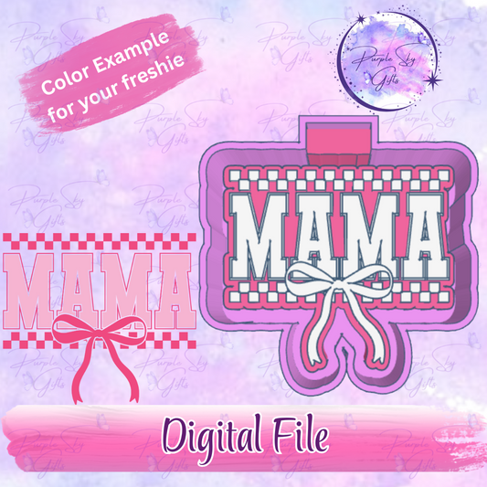 Checkered Mama with Bow Mold Housing STL Digital File
