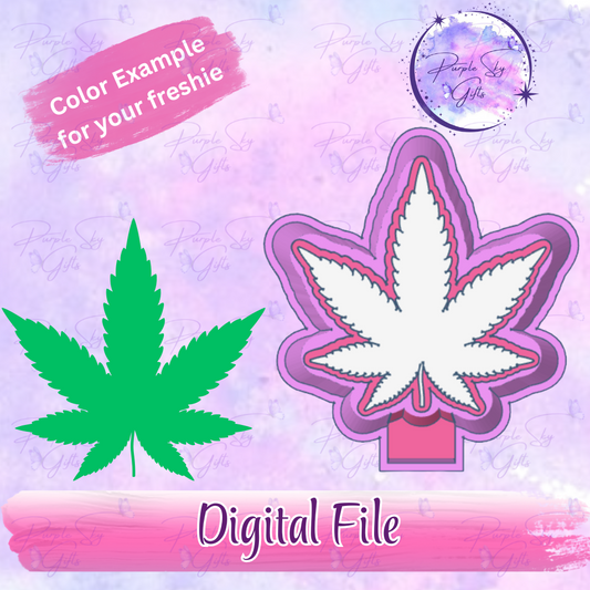 Pot Weed Leaf Freshie Mold Housing STL Digital File