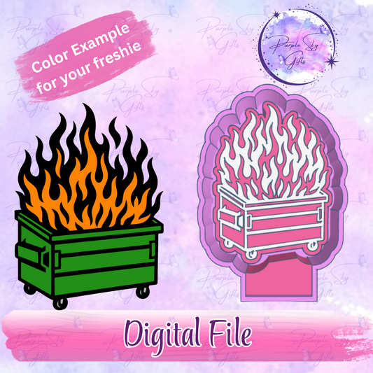 Dumpster Fire Freshie Mold Housing STL Digital File