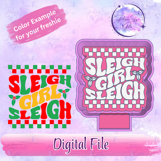 Sleigh Girl Sleigh Freshie Mold Housing STL Digital File