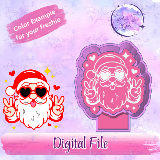 Peace Hands Santa Claus Mold Housing STL Digital File