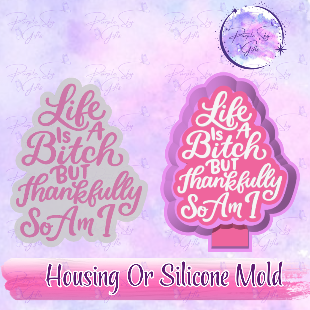 Life Is A Bitch But Thankfully So Am I Freshie Mold Housing or Silicone Mold