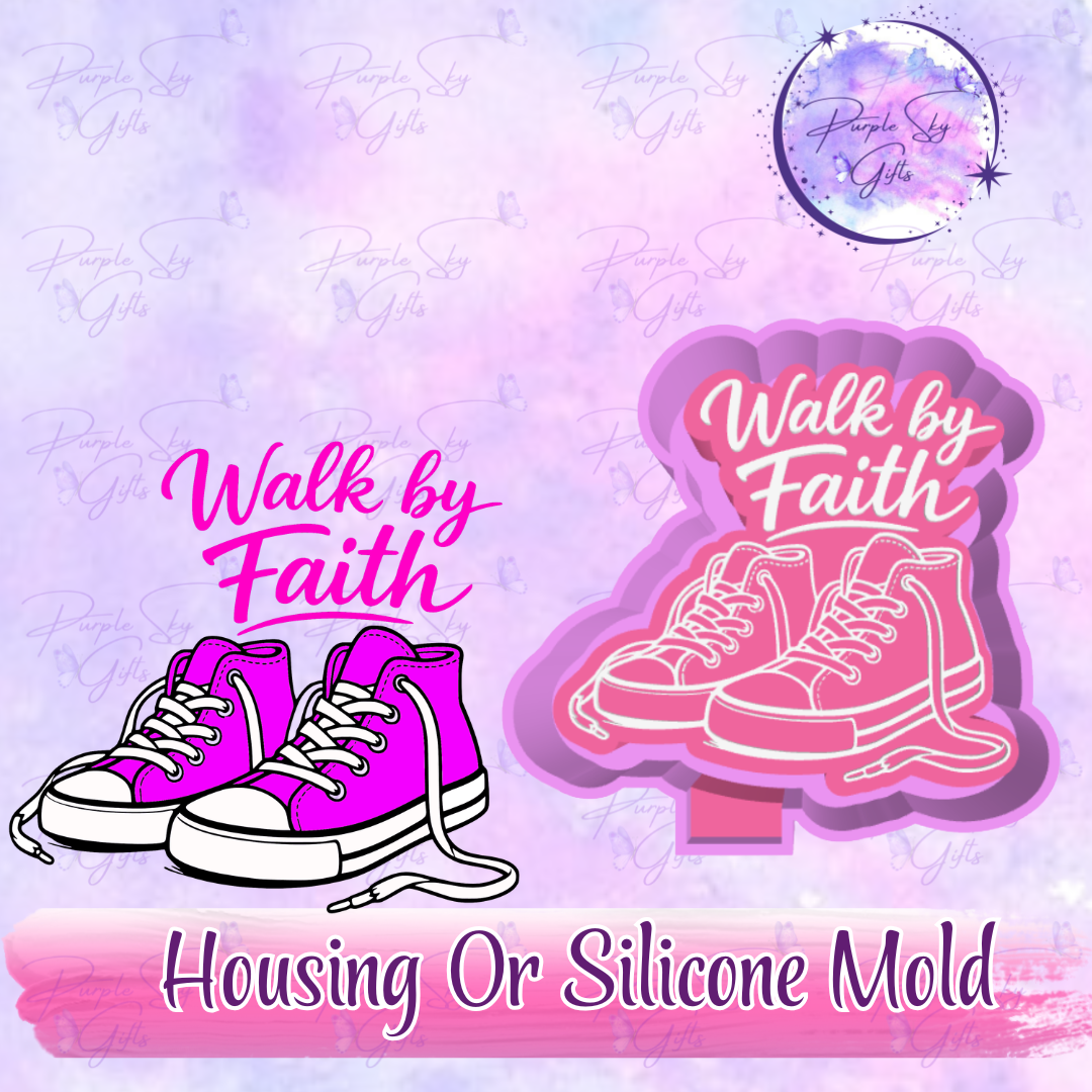 Walk By Faith Untied Sneaker Shoes Freshie Mold Housing or Silicone Mold