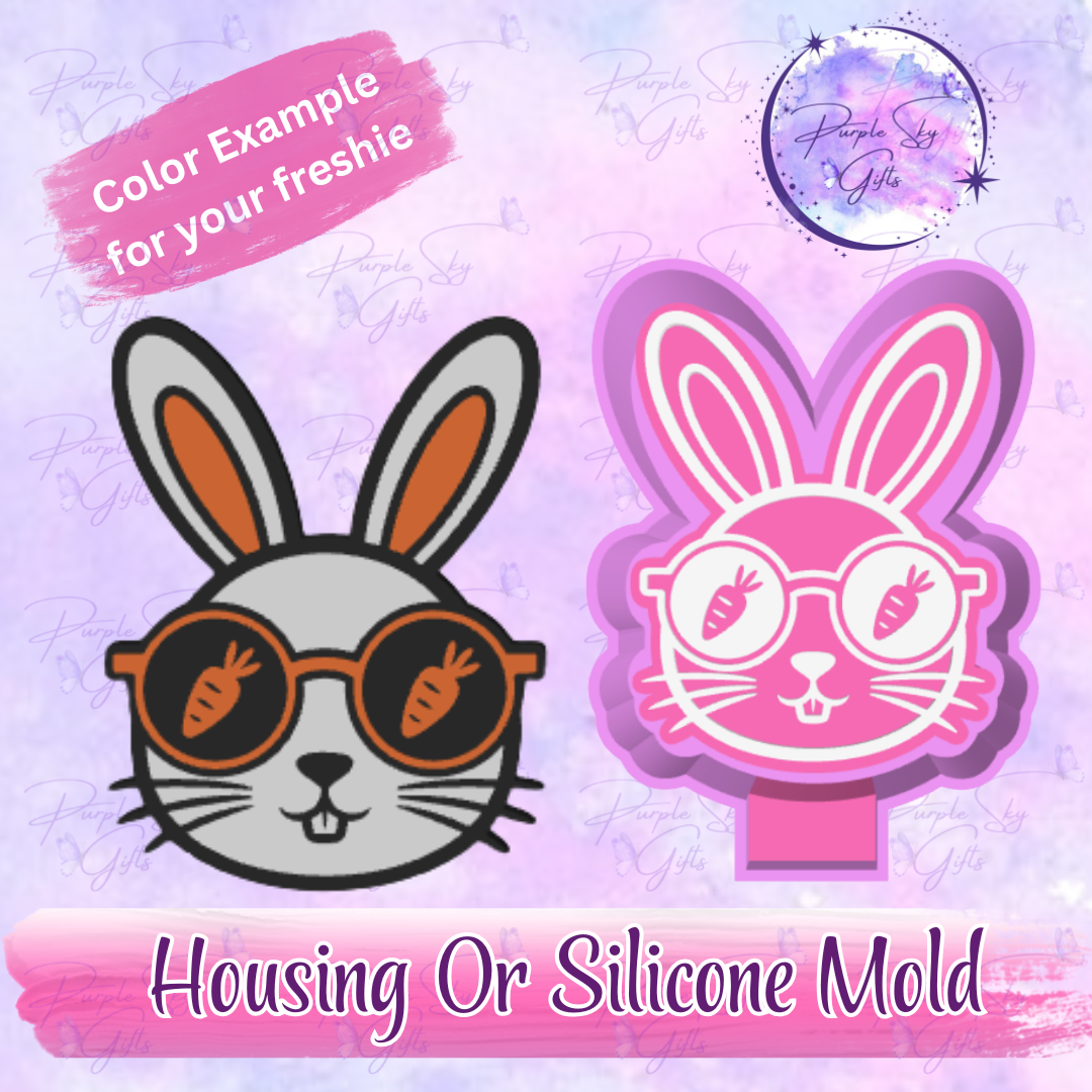 Easter Bunny Carrot Glasses Freshie Mold Housing or Silicone Mold