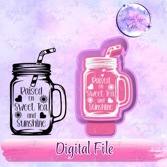 Raised On Sweet Tea and Sunshine Freshie Mold Housing STL Digital File