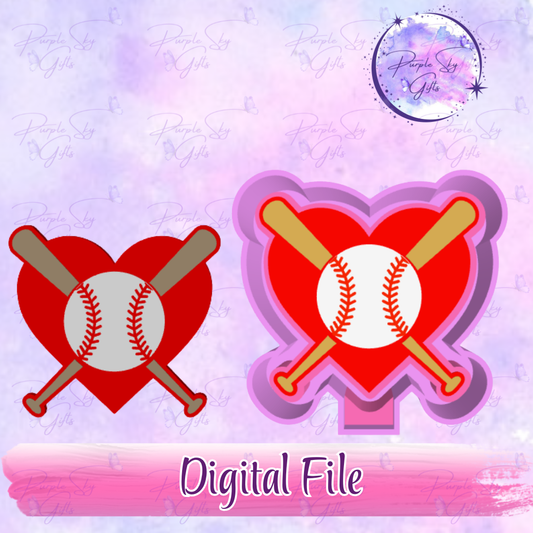 Baseball Bats Heart Mold Housing STL Digital File