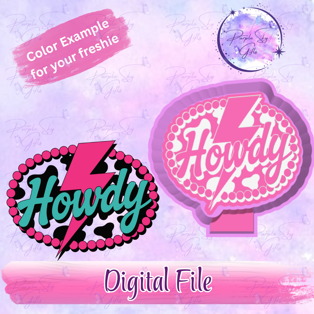 Cow Print Howdy Freshie Mold Housing STL Digital File