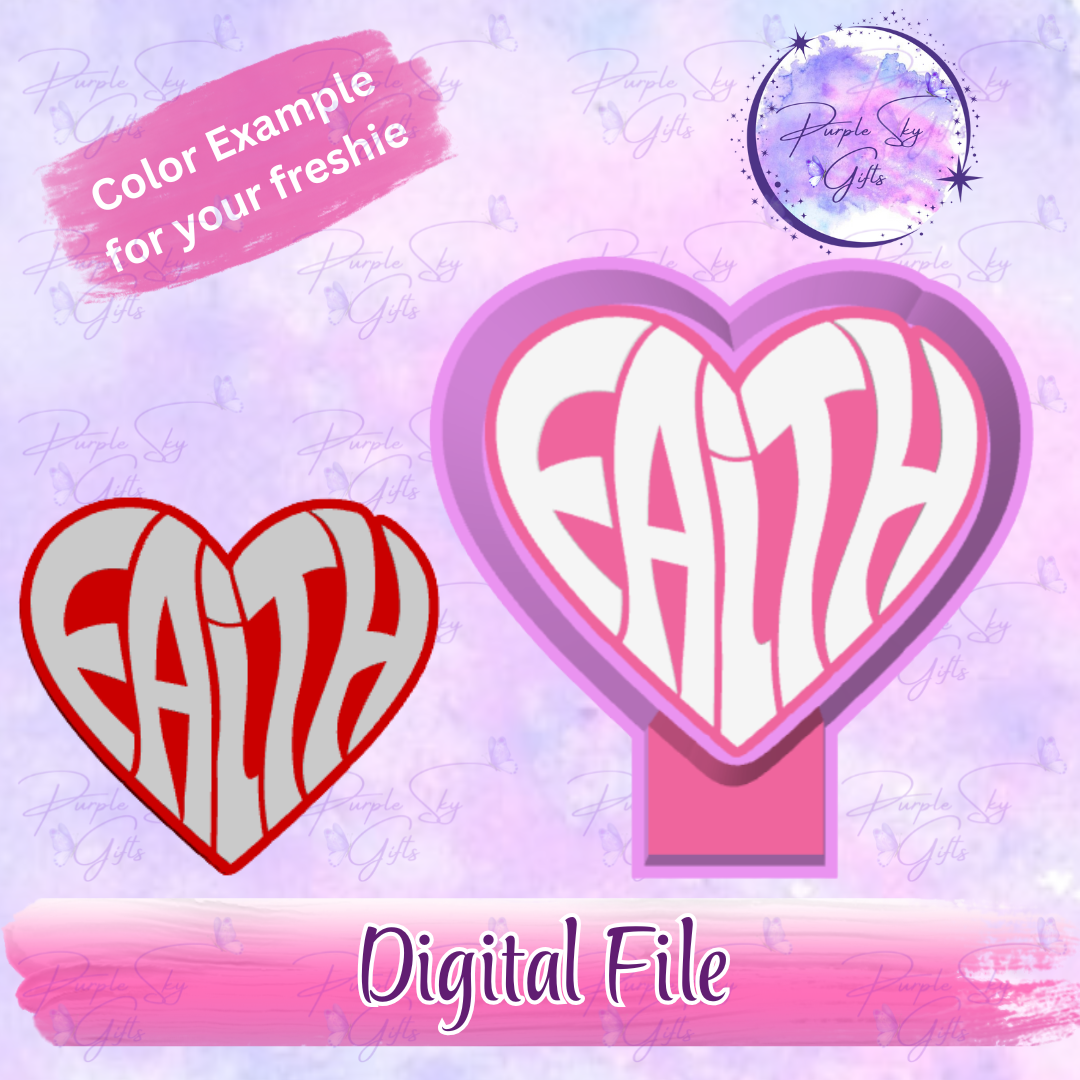 Faith Heart Christian Freshie Mold Housing STL Digital File