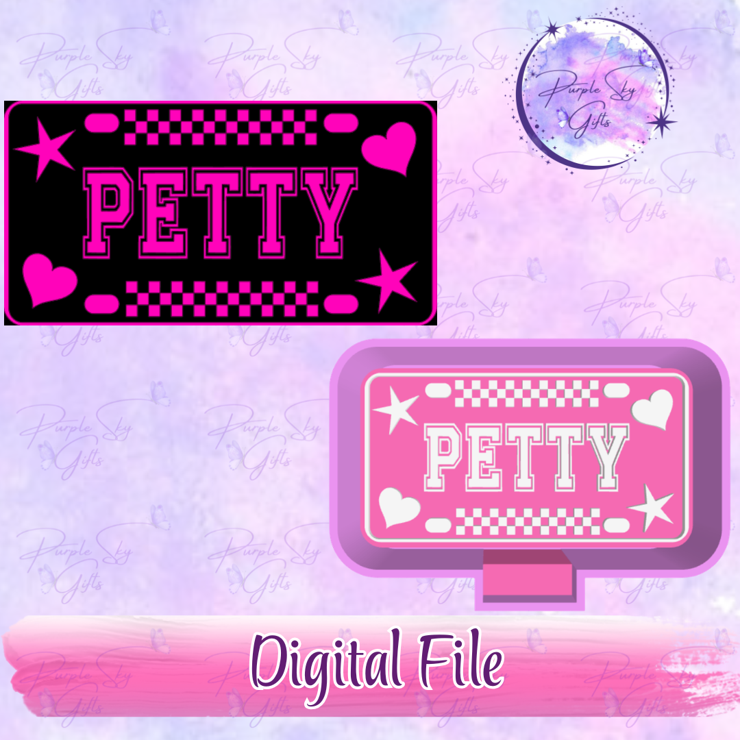 Checkered Print Petty Stars and Hearts License Plate Freshie Mold Housing STL Digital File
