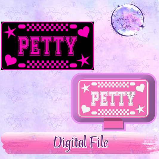 Checkered Print Petty Stars and Hearts License Plate Freshie Mold Housing STL Digital File