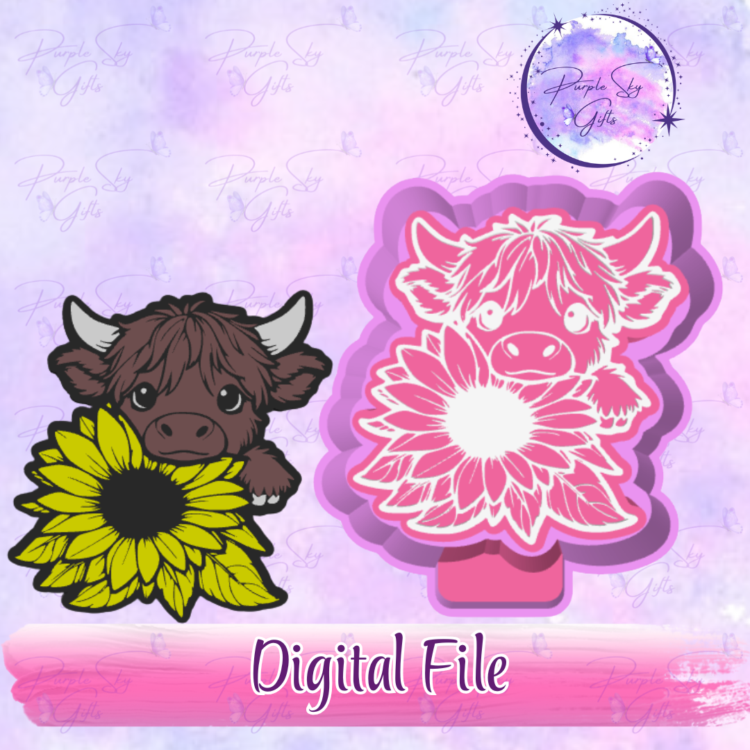 Sunflower Cow Freshie Mold Housing STL Digital File