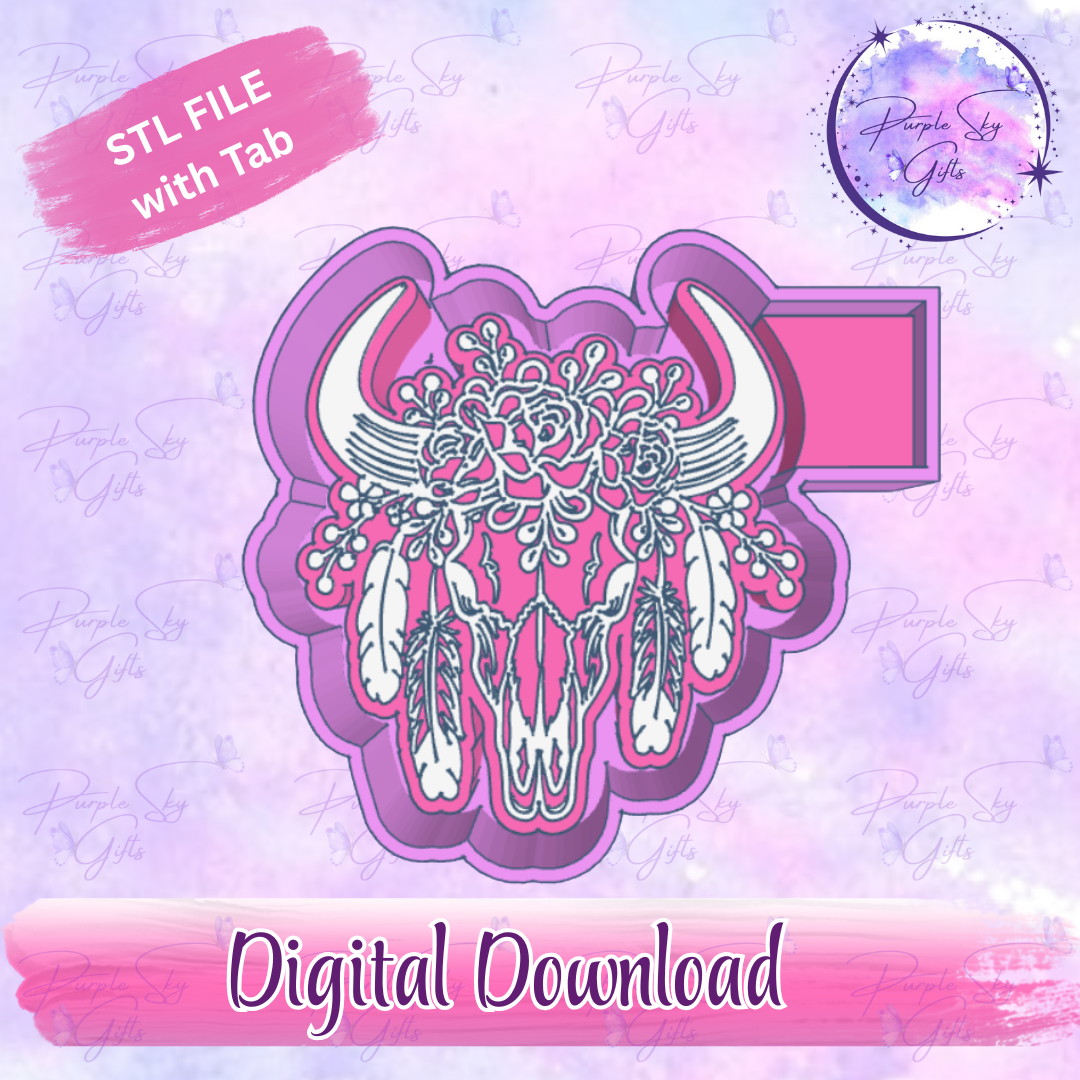 Native Southwestern Bull Cow Head Housing STL Digital File