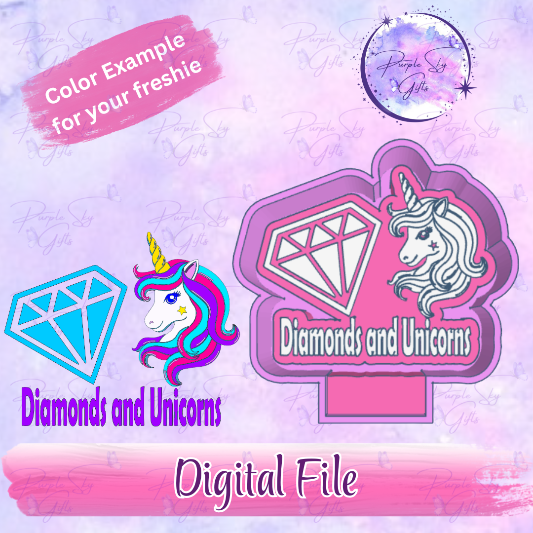 Diamonds and Unicorns Housing STL Digital File