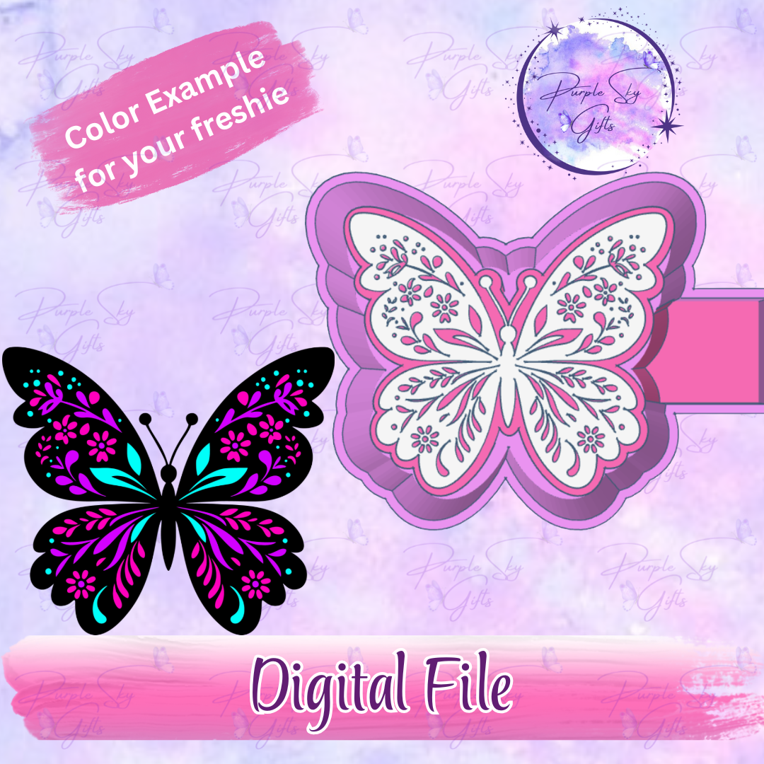Floral Butterfly Mold Housing STL Digital File