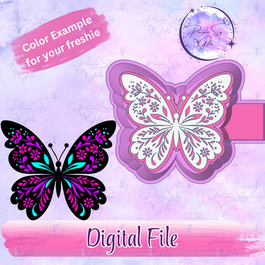 Floral Butterfly Mold Housing STL Digital File