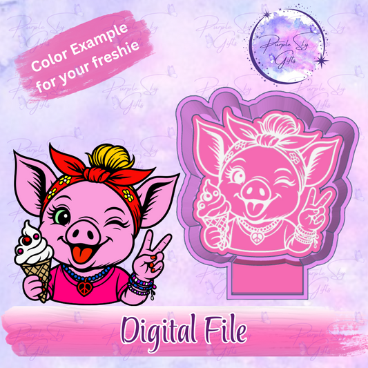 Ice Cream Pig Mold Housing STL Digital File