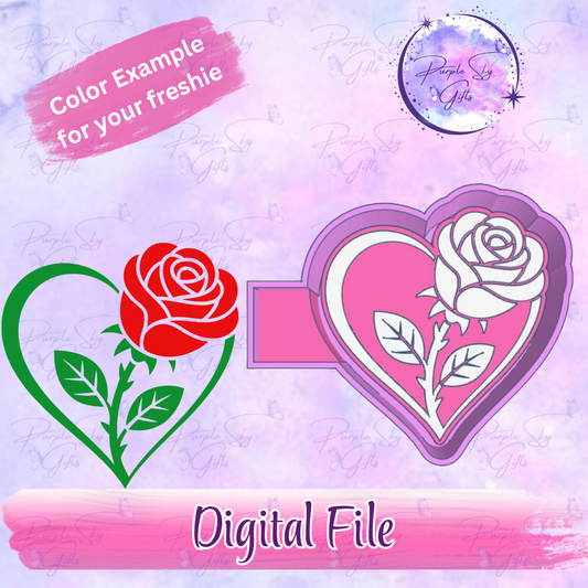 Heart Rose Mold Housing STL Digital File
