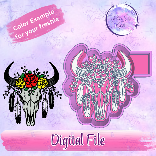 Native Southwestern Bull Cow Head Housing STL Digital File