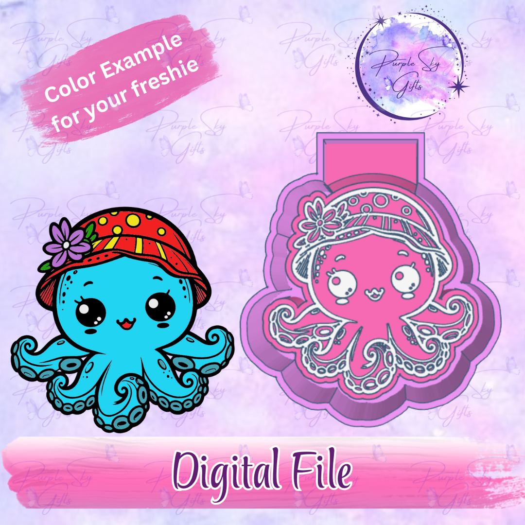 Cute Bucket Hat Octopus Housing STL Digital File