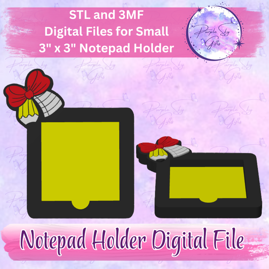 Teacher Apple Pencil Bow Notepad Holder Digital STL and 3MF Files - Small Design