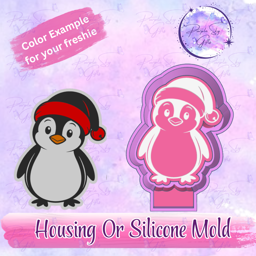 Santa Hat Penguin Freshie Mold Housing OR Silicone Mold