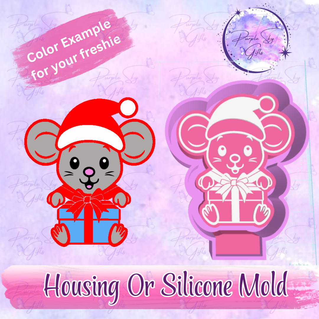 Christmas Mouse Freshie Mold Housing or Silicone Mold